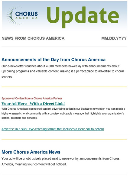 Update advertising with Chorus America