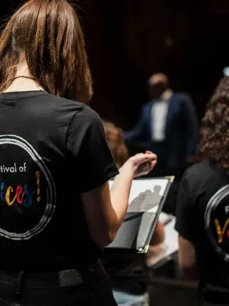 Students rehearse during the Festival of Voices 